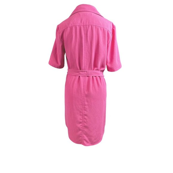 Trina Turk Womens Shirt Dress Pink Belted Size S Short Sleeve Button Up - Picture 6 of 9
